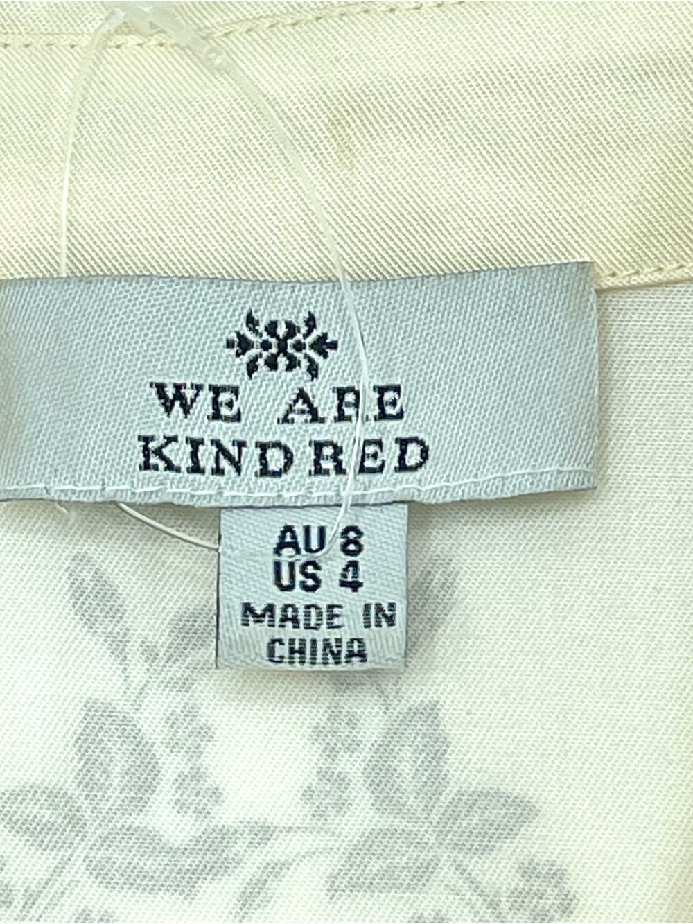 WE ARE KINDRED Knee Length Shirt Dress Ivory Tan Floral Balloon Sleeve Size 4 - Picture 4 of 9